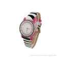 Zebra Leather Waterproof Quartz Watch Water Resistant Girls Automatic Watch